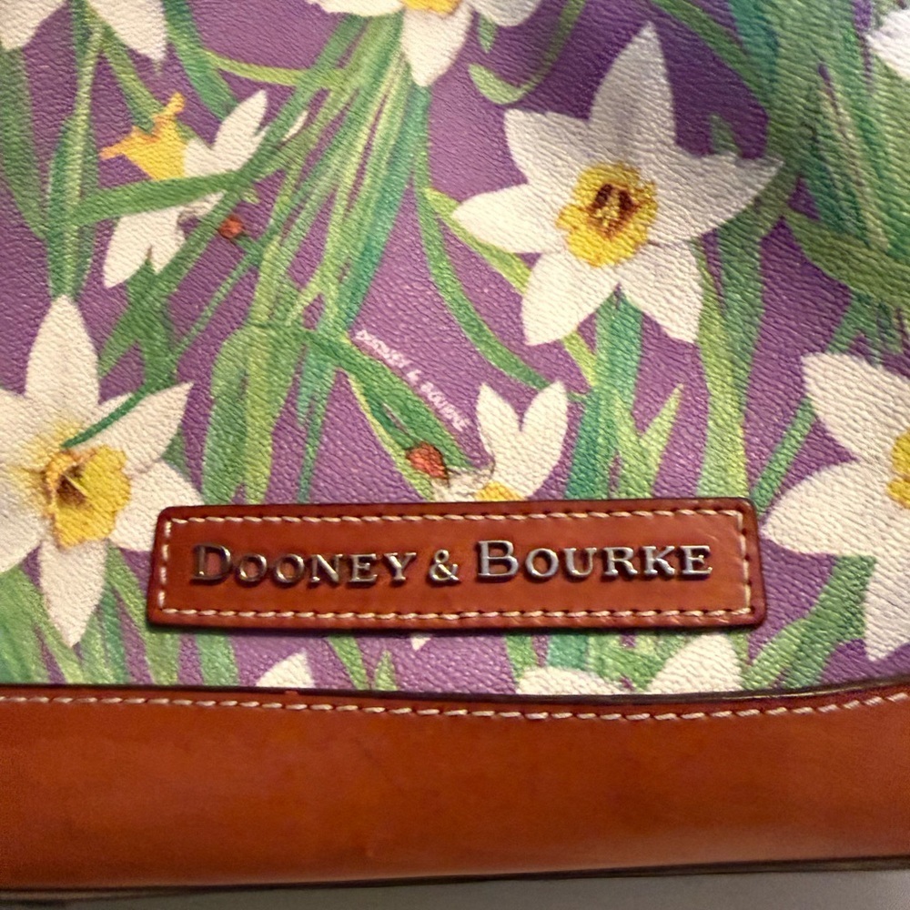 Dooney & Bourke Lavender Daffodil Botanical Collection Drawstring Purse - Picture 3 of 12